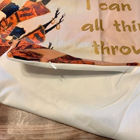 NWT Boho Holiday Pillow Cover with Motivational Bible quote - one cover - Picture 3 of 5